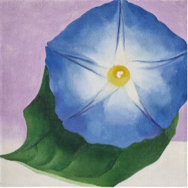 Georgia O’Keeffe, “Blue Morning Glory” 1934
Oil on canvas, 7 x 7 inches
Photo courtesy Christie’s New York
